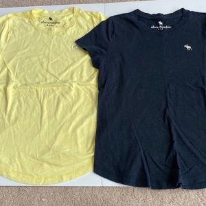 🐝Abercrombie Kids Duo Solid Tees Yellow & Navy Blue 13/14